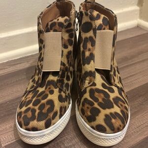 Animal Print Wedge Sneakers
